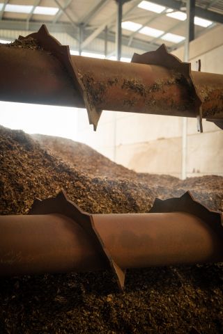 Inside the manufacturing plant showing the drying process