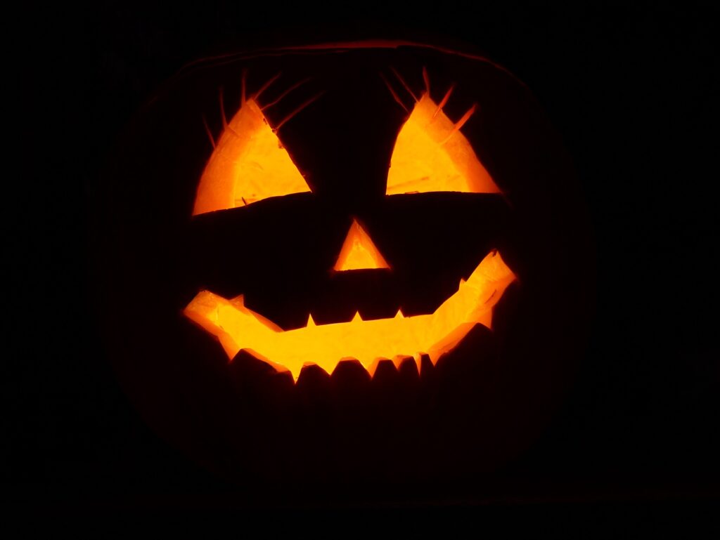 Halloween pumpkin image on black background