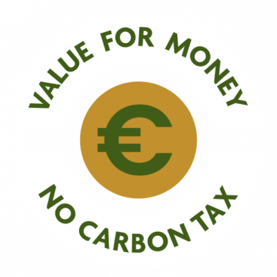 WillowWarm Value for Money No Carbon Tax circular badge