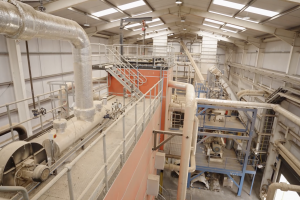 Showing the boiler room at the WillowWarm manufacturing plant